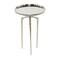 25" Contemporary Round Silver Aluminum Raised Edge Accent Table